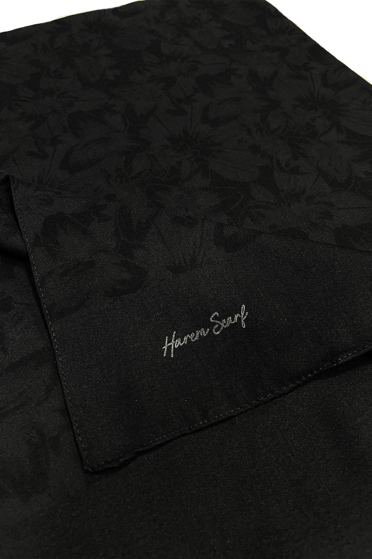 Harem Scarf Viskon Şal - Gold Derin - Siyah
