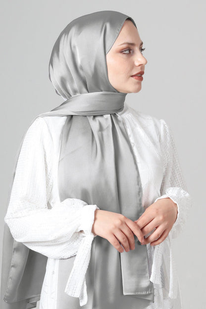 Harem Scarf Uzun Janjan Şal - 1262-20 - Gri