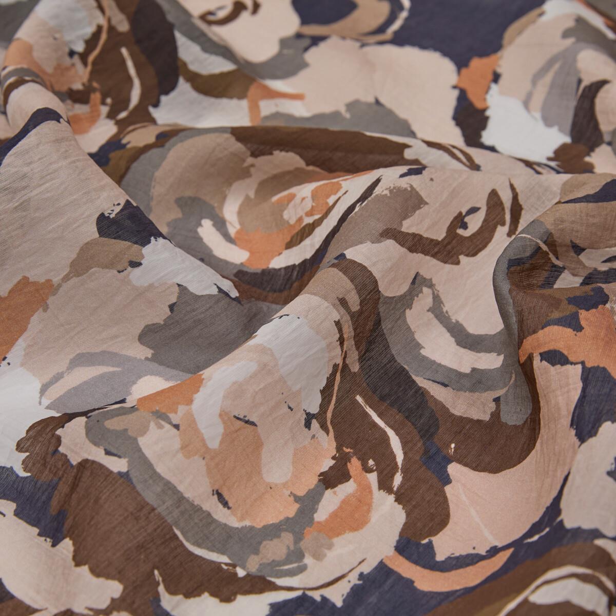İpekevi Desenli Tensoft Şal - Duygusal Çiçekli Desenli - Lacivert