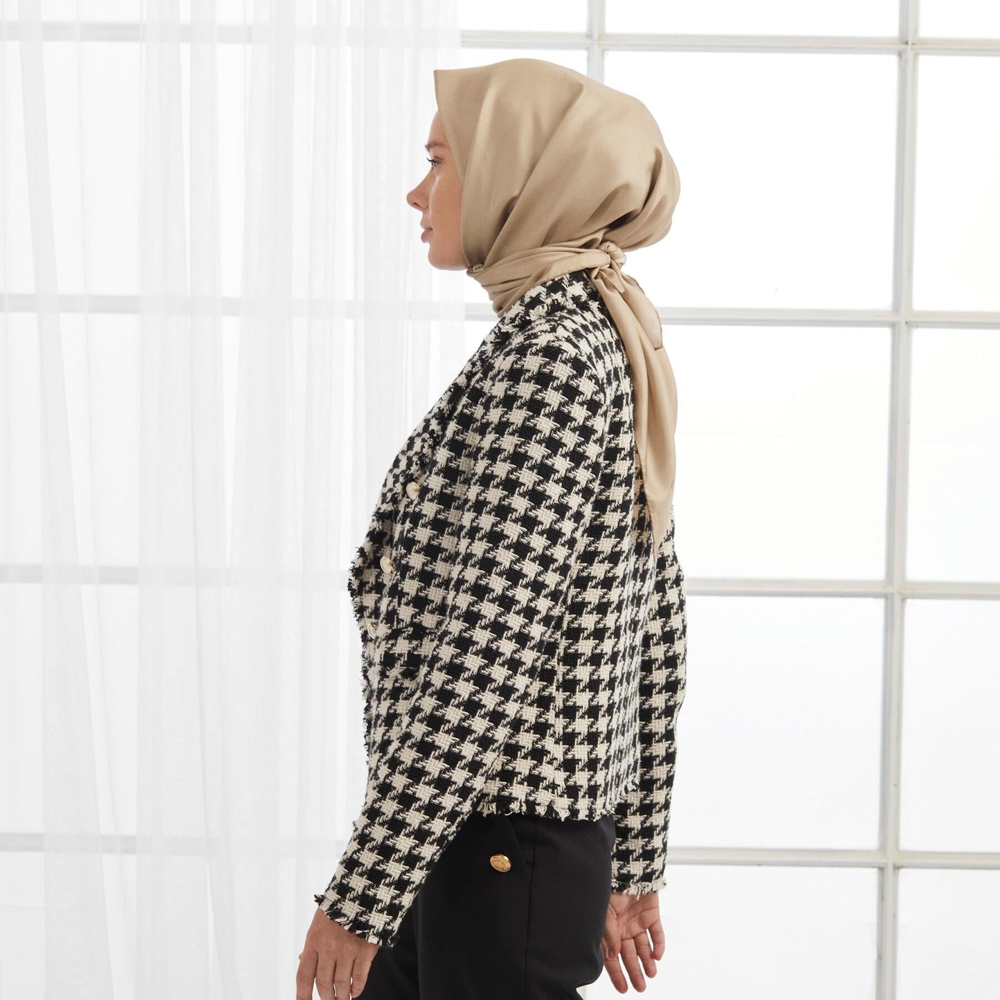 İpekevi Düz Twill İpek Eşarp - Bej