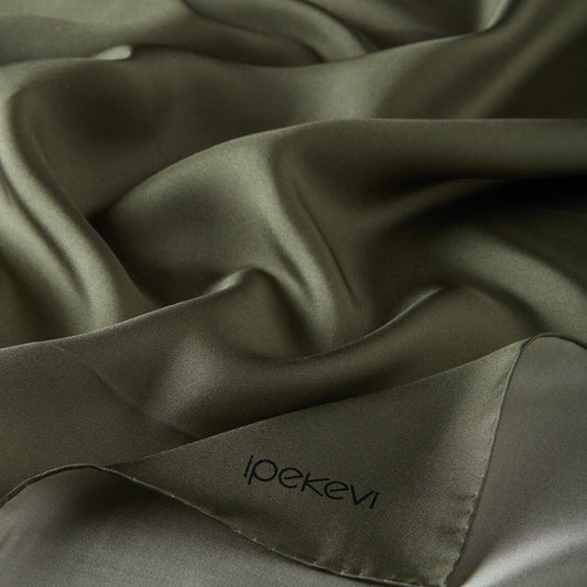 İpekevi Düz Twill İpek Eşarp - Çam Yeşili