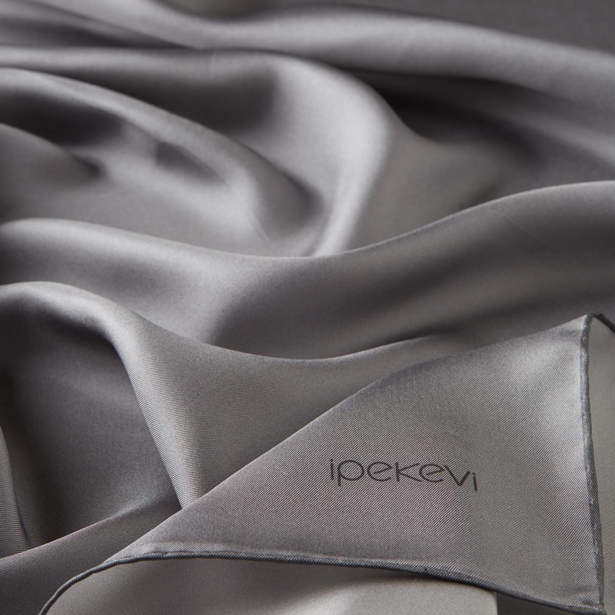 İpekevi Düz Twill İpek Eşarp - Koyu Gümüş