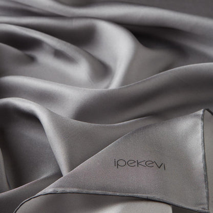 İpekevi Düz Twill İpek Eşarp - Koyu Gümüş
