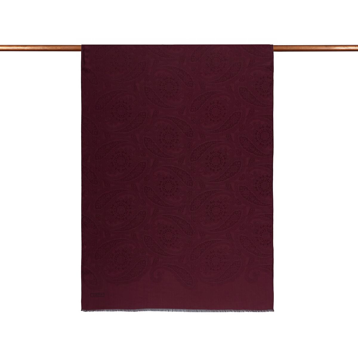 İpekevi Monogram Şal - Gökgülü Desenli - Bordo