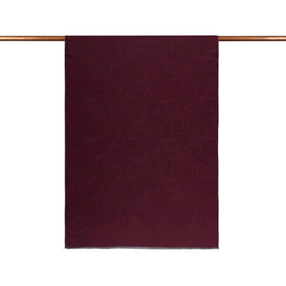İpekevi Monogram Şal - Gökgülü Desenli - Bordo