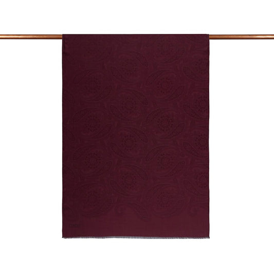 İpekevi Monogram Şal - Gökgülü Desenli - Bordo