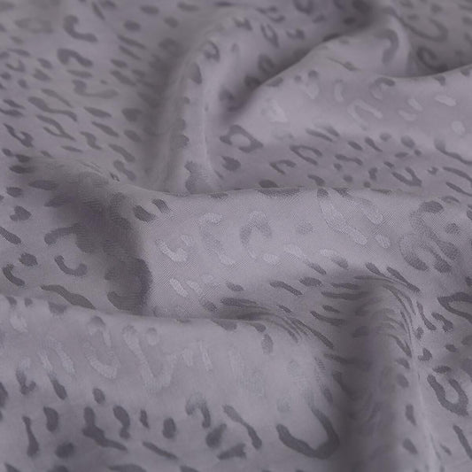 İpekevi Monogram Şal - Leopar Desenli - Buz Beyazı