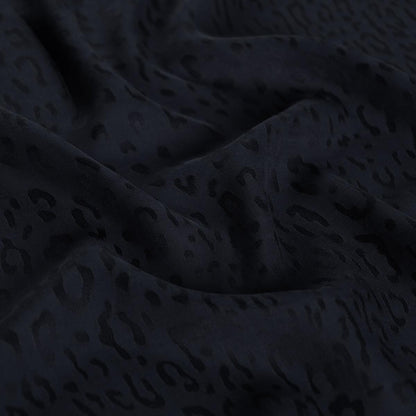 İpekevi Monogram Şal - Leopar Desenli - Lacivert