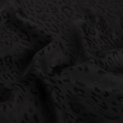 İpekevi Monogram Şal - Leopar Desenli - Siyah