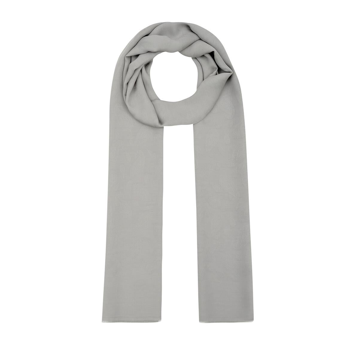 İpekevi Monogram Şal - Paisley Desenli - Gümüş