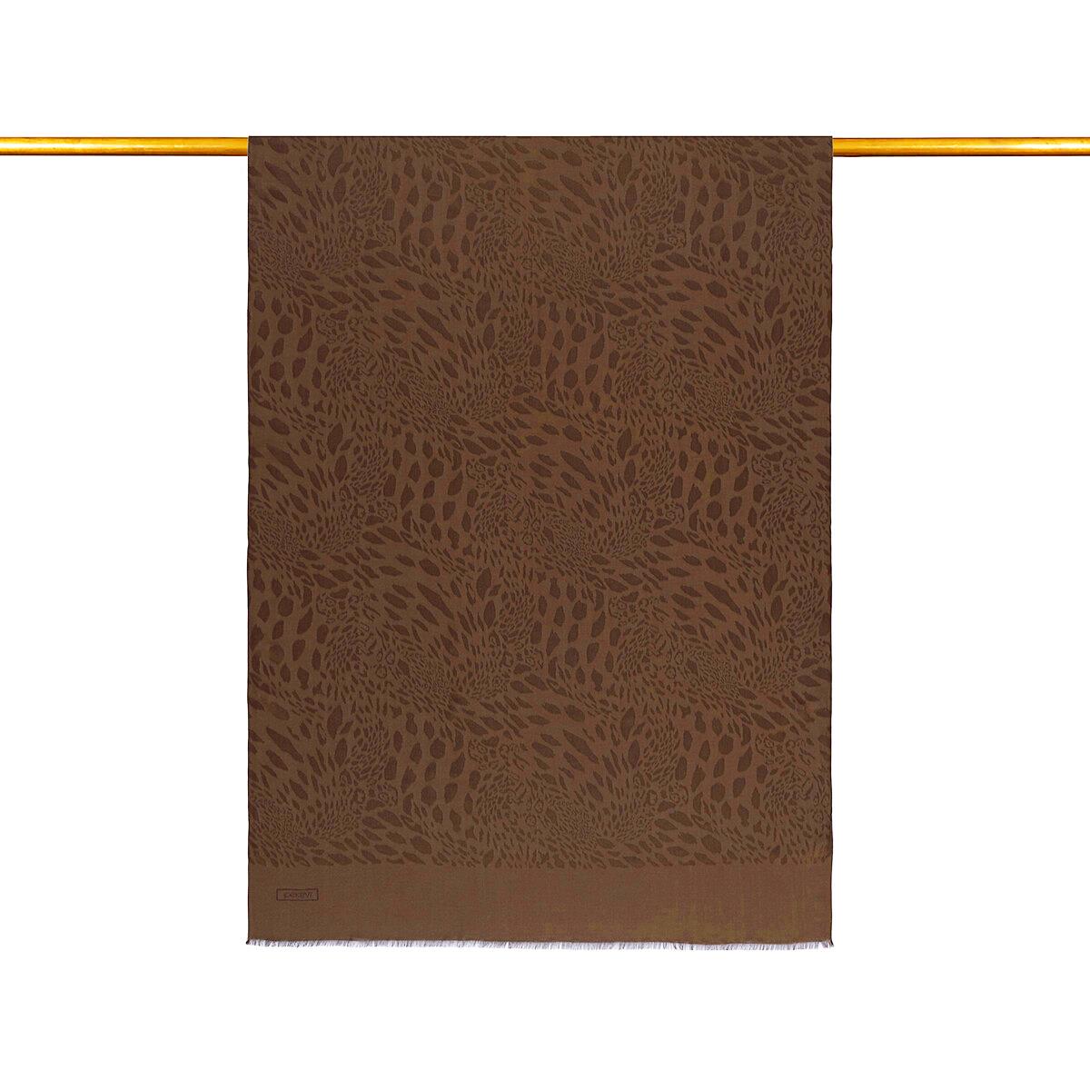 İpekevi Monogram Şal - Vahra Desenli - Acı Kahve