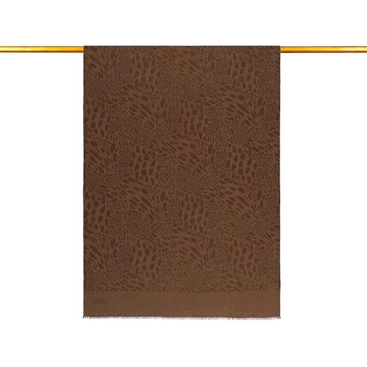 İpekevi Monogram Şal - Vahra Desenli - Acı Kahve
