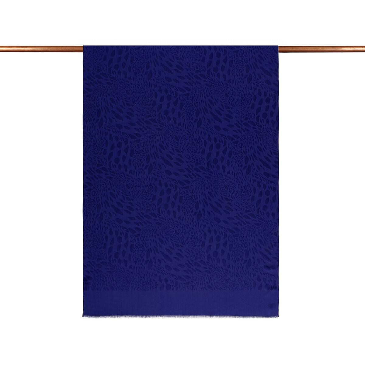 İpekevi Monogram Şal - Vahra Desenli - Saks Mavisi