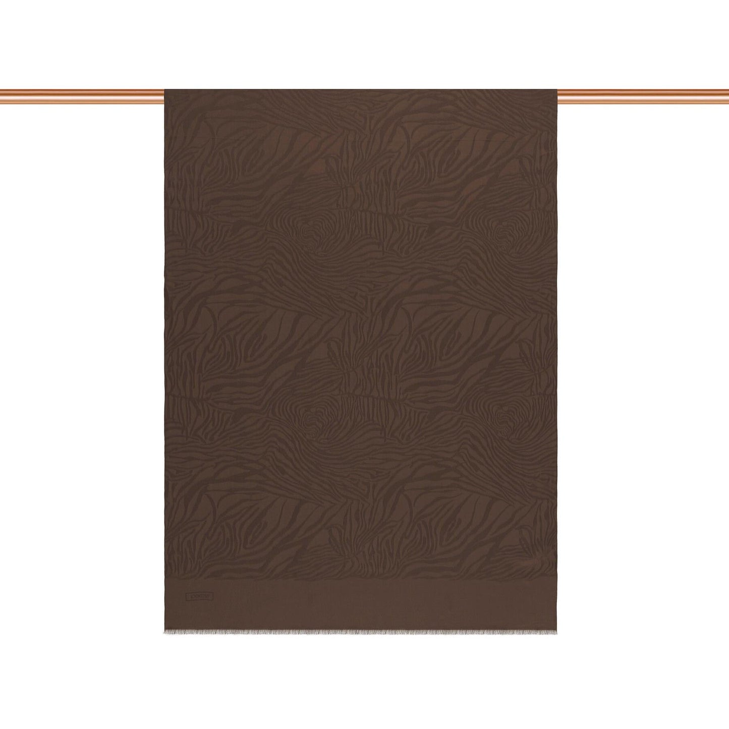 İpekevi Monogram Şal - Zebra Desenli - Acı Kahve