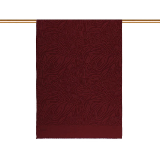 İpekevi Monogram Şal - Zebra Desenli - Bordo