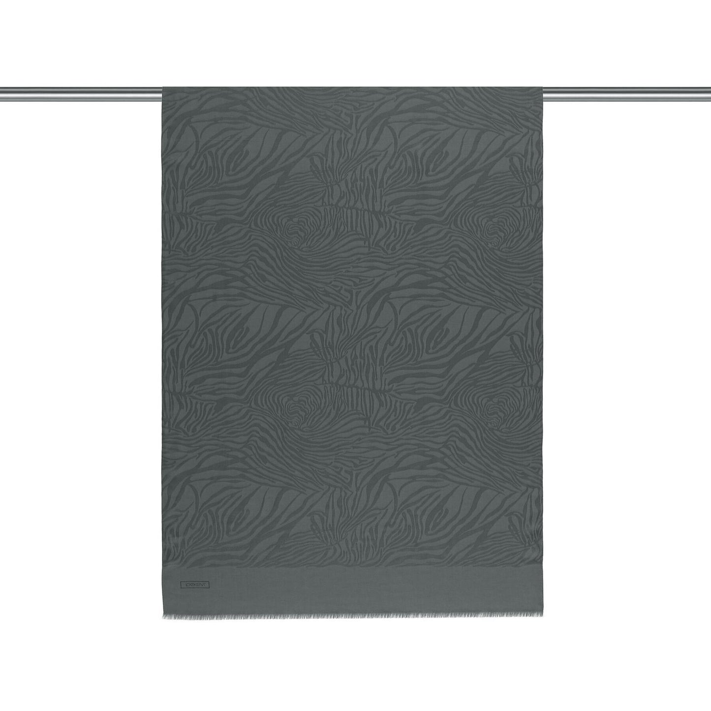 İpekevi Monogram Şal - Zebra Desenli - Füme