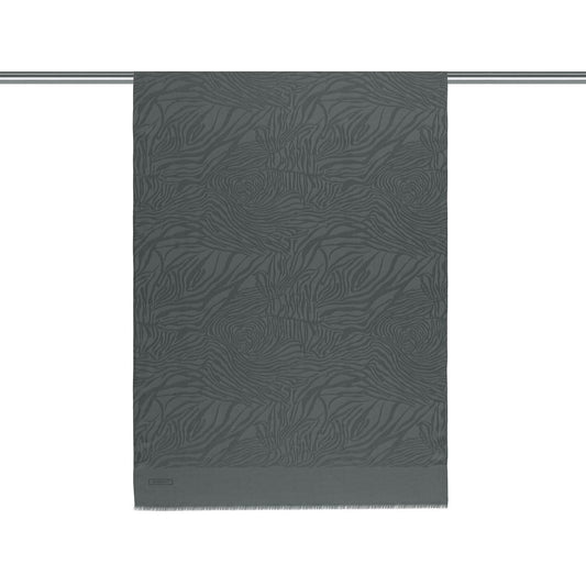 İpekevi Monogram Şal - Zebra Desenli - Füme