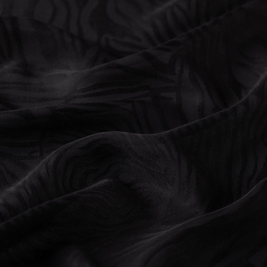 İpekevi Monogram Şal - Zebra Desenli - Siyah