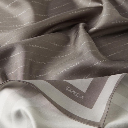 İpekevi Twill İpek Eşarp - Çizgili Signature - Taş