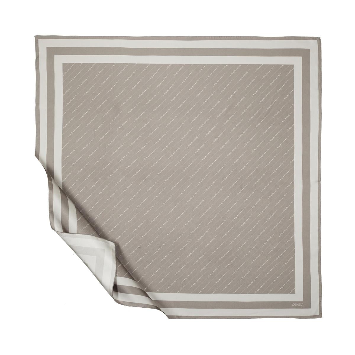 İpekevi Twill İpek Eşarp - Çizgili Signature - Taş