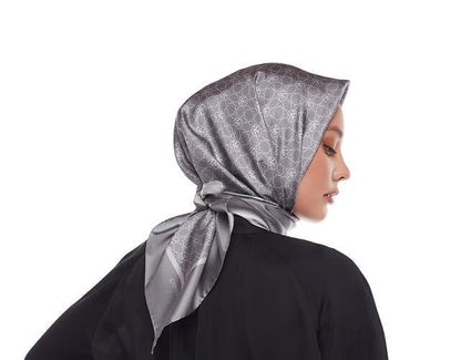 İpekevi Twill İpek Eşarp - Mini Seljuk - Gümüş