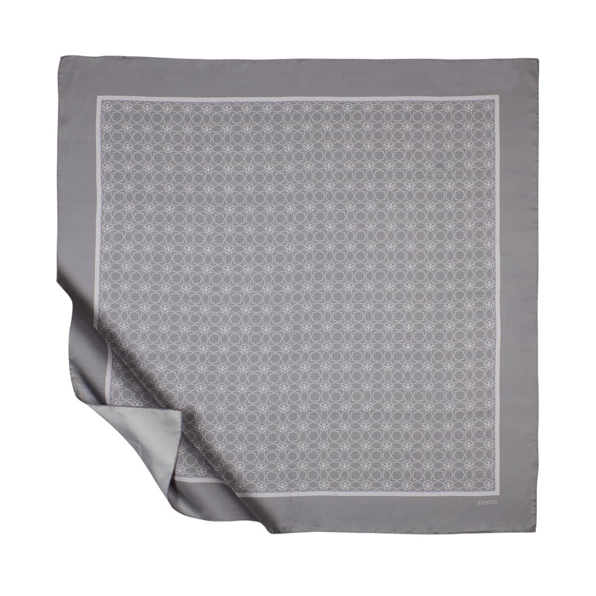 İpekevi Twill İpek Eşarp - Mini Seljuk - Gümüş