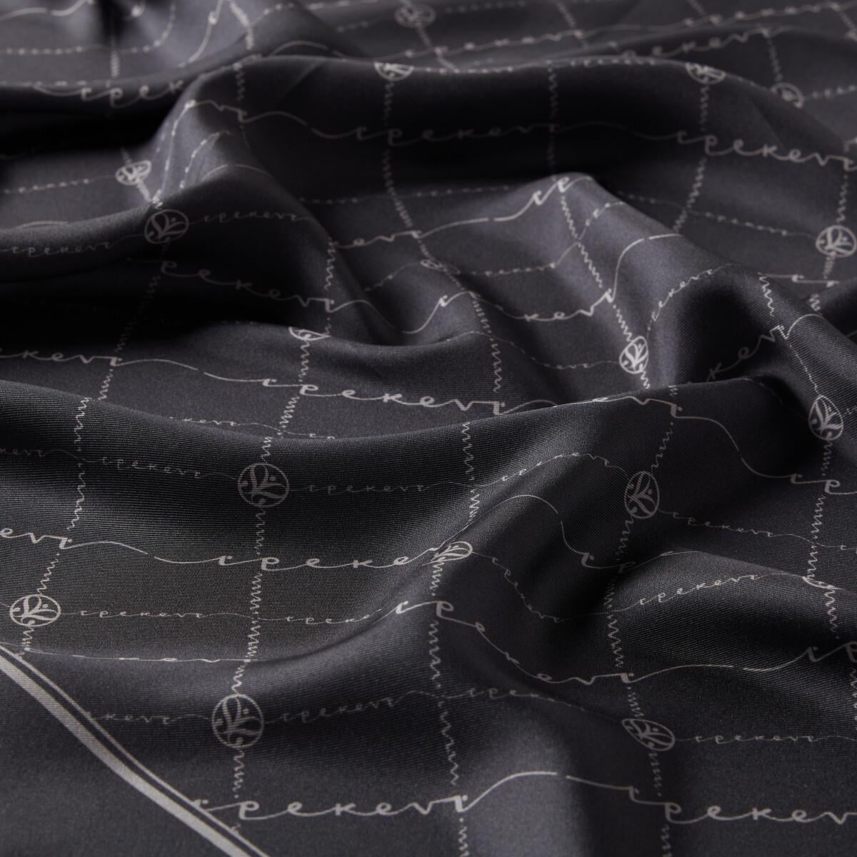 İpekevi Twill İpek Eşarp - Monogram - Antrasit