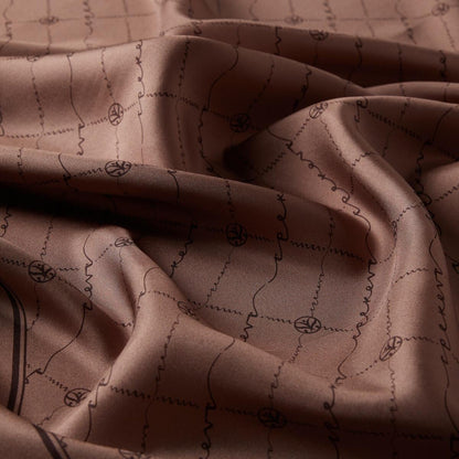İpekevi Twill İpek Eşarp - Monogram - Puslu Leylak