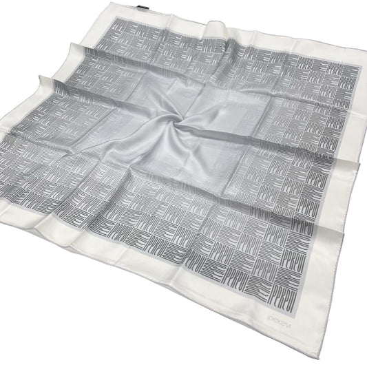 İpekevi Twill İpek Eşarp - Qufi Pattern - Gümüş