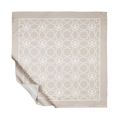 İpekevi Twill İpek Eşarp - Seljuk Monogram - Açık Taş