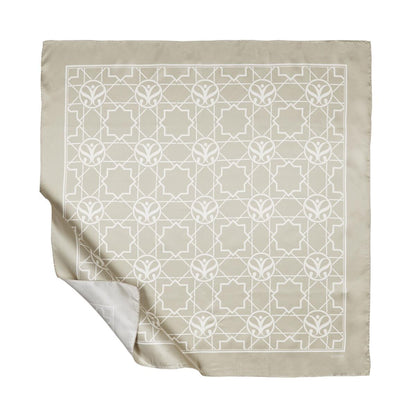 İpekevi Twill İpek Eşarp - Seljuk Monogram - Nil Yeşili