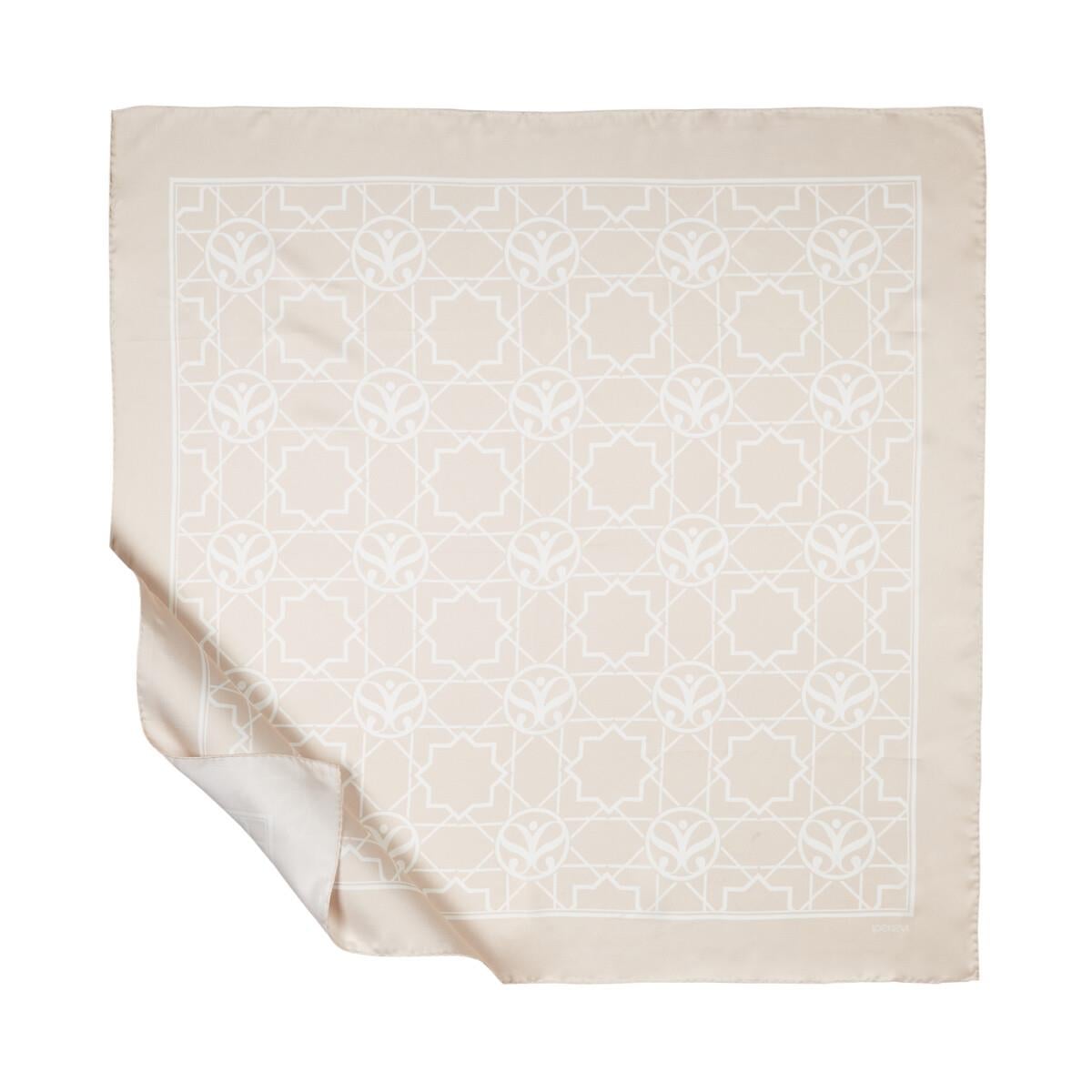 İpekevi Twill İpek Eşarp - Seljuk Monogram - Açık Fondöten