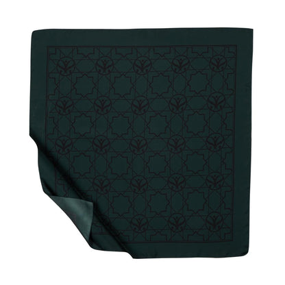 İpekevi Twill İpek Eşarp - Seljuk Monogram - Çam Yeşili