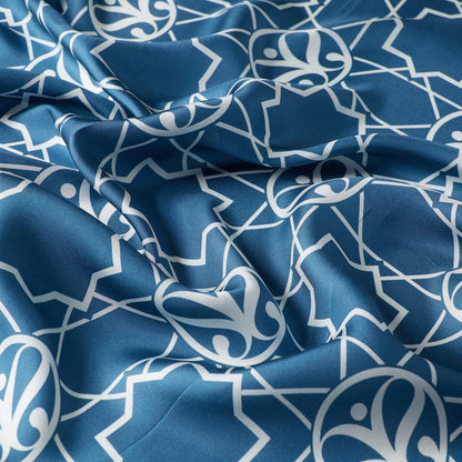 İpekevi Twill İpek Eşarp - Seljuk Monogram - Kot Mavi