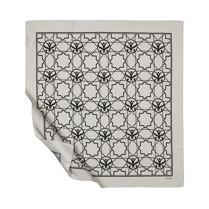 İpekevi Twill İpek Eşarp - Seljuk Monogram - Gri Siyah