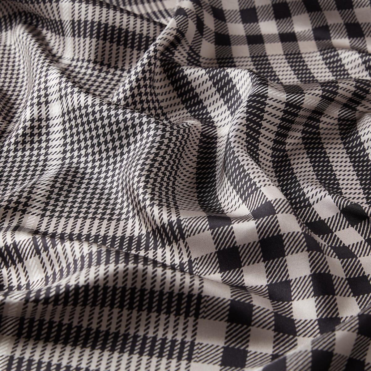 İpekevi Twill İpek Eşarp - Shepherd Ekose - Gümüş