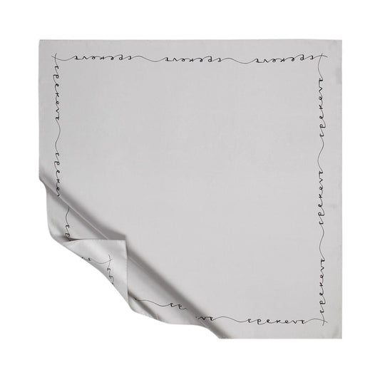 İpekevi Twill İpek Eşarp - Signature - Gümüş Siyah