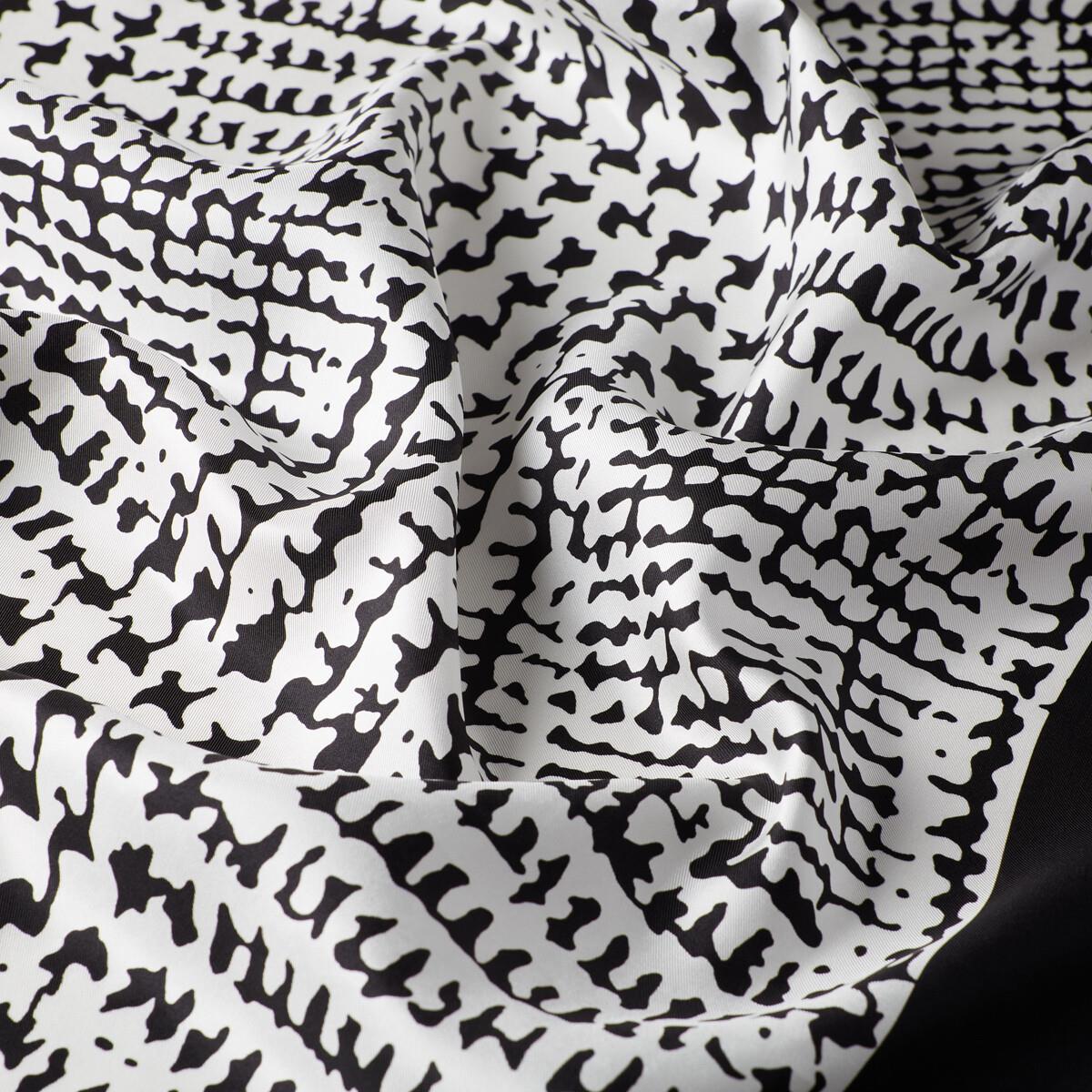 İpekevi Twill İpek Eşarp - Tweed Ekose - Siyah Beyaz