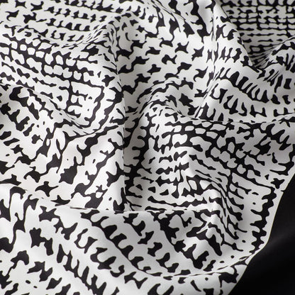 İpekevi Twill İpek Eşarp - Tweed Ekose - Siyah Beyaz