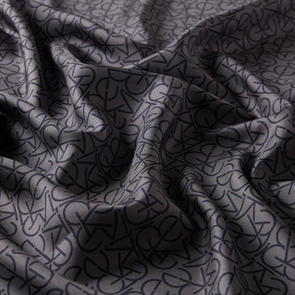 İpekevi Twill İpek Eşarp - Typo Monogram - Violet