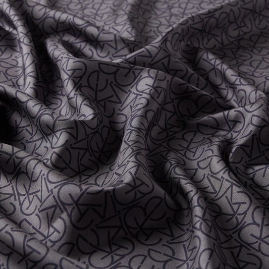 İpekevi Twill İpek Eşarp - Typo Monogram - Violet