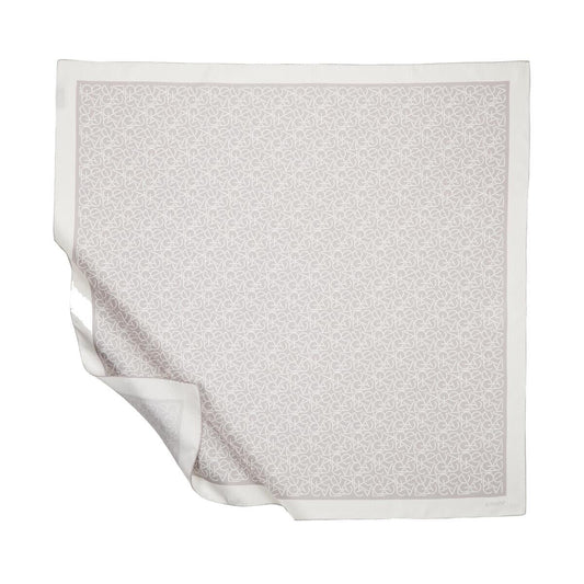 İpekevi Twill İpek Eşarp - Typo Monogram - Gümüş