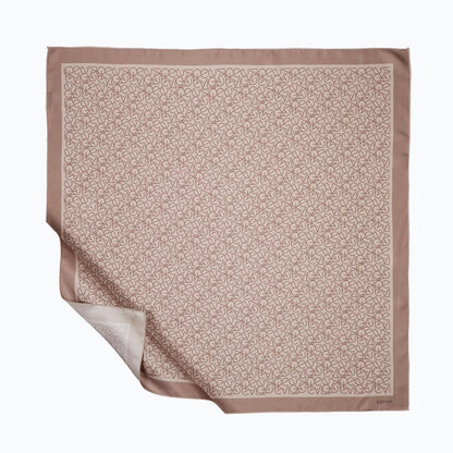İpekevi Twill İpek Eşarp - Typo Monogram - Vizon