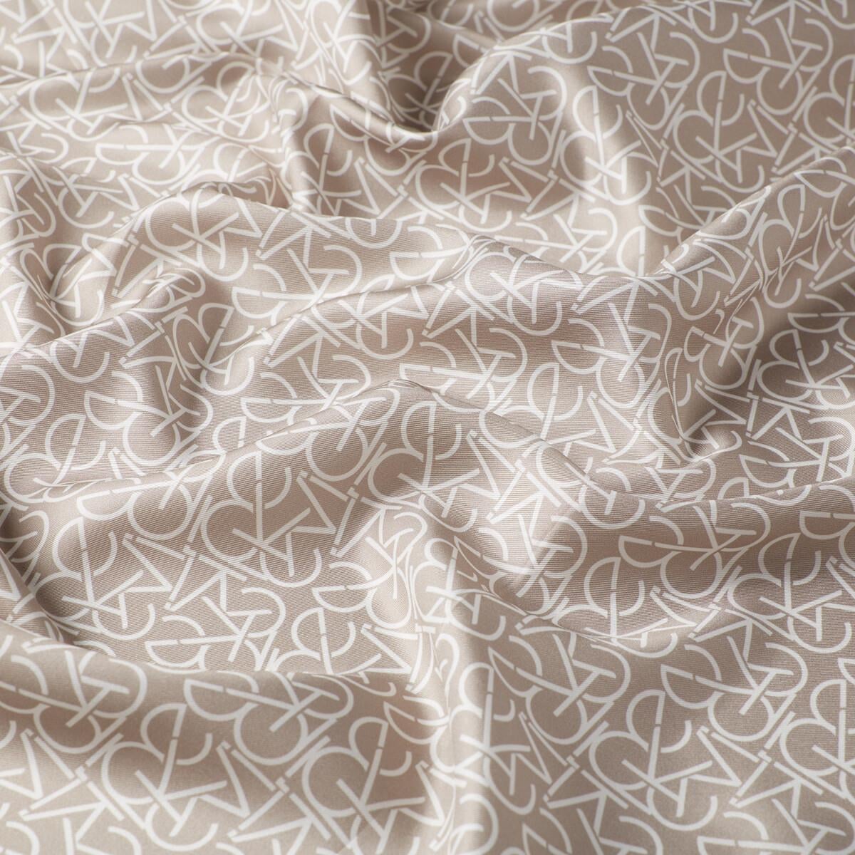 İpekevi Twill İpek Eşarp - Typo Monogram - Kaya Taşı
