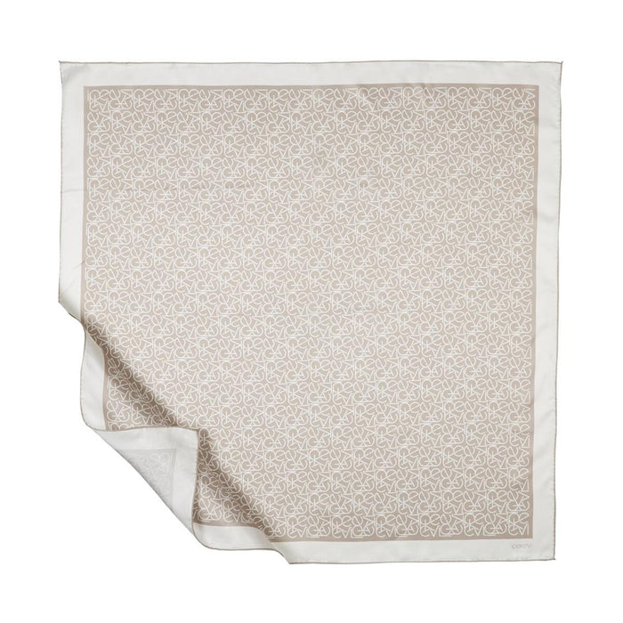 İpekevi Twill İpek Eşarp - Typo Monogram - Kaya Taşı