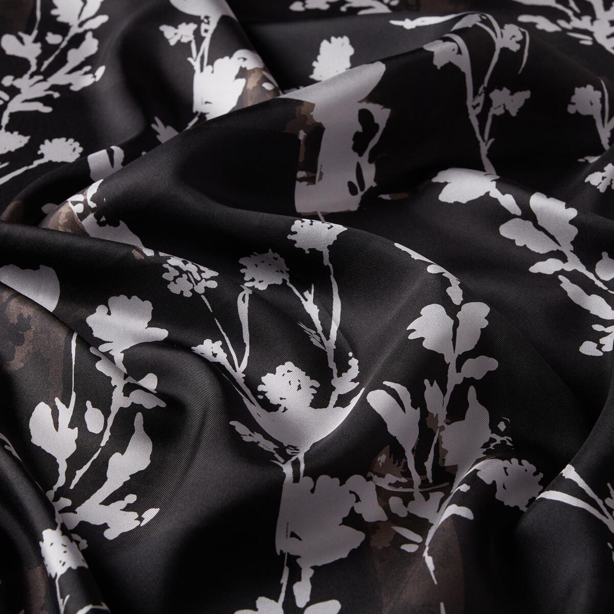 İpekevi Twill İpek Eşarp - Vintage Silhouette - Siyah