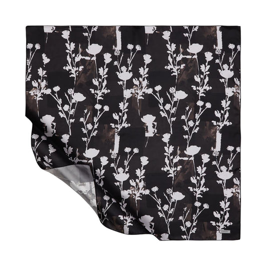 İpekevi Twill İpek Eşarp - Vintage Silhouette - Siyah