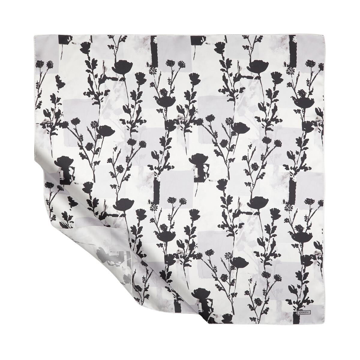 İpekevi Twill İpek Eşarp - Vintage Silhouette - Beyaz