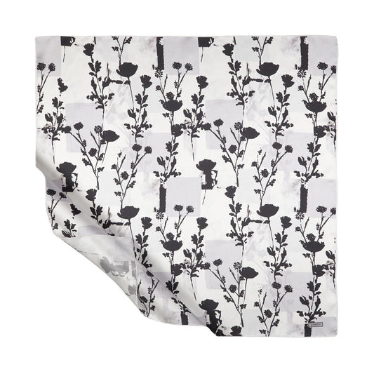 İpekevi Twill İpek Eşarp - Vintage Silhouette - Beyaz