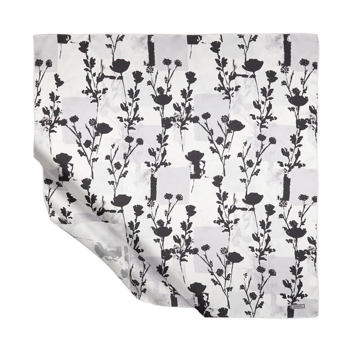 İpekevi Twill İpek Eşarp - Vintage Silhouette - Beyaz